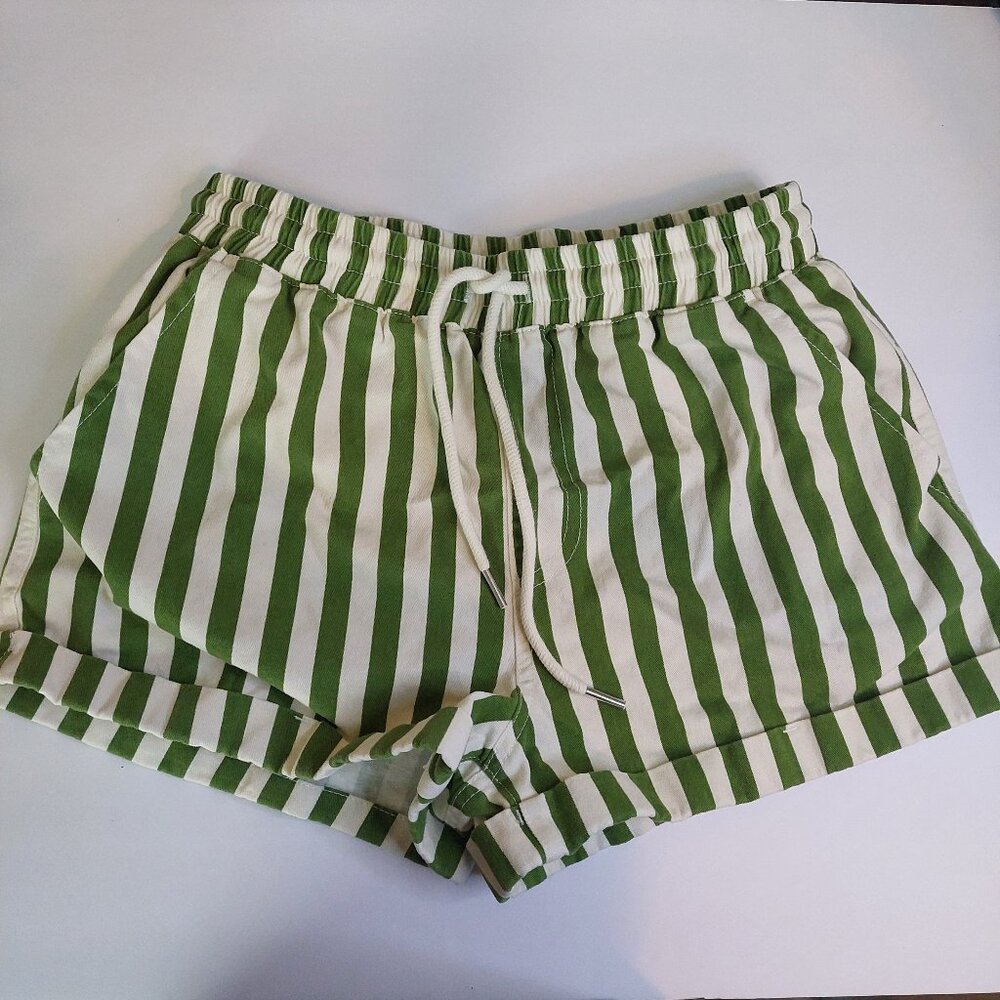 Forever21 Striped Green Shorts Sz S